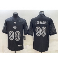 Men's Los Angeles Rams #99 Aaron Donald Black Reflective Limited Stitched Football Jersey