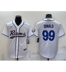 Men's Los Angeles Rams #99 Aaron Donald White Stitched Cool Base Nike Baseball Jersey