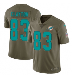 Men's Nike Miami Dolphins #83 Mark Clayton Limited Olive 2017 Salute to Service NFL Jersey