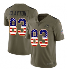 Youth Nike Miami Dolphins #83 Mark Clayton Limited Olive/USA Flag 2017 Salute to Service NFL Jersey