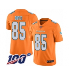 Men's Miami Dolphins #85 Mark Duper Limited Orange Rush Vapor Untouchable 100th Season Football Jersey