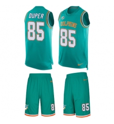 Men's Nike Miami Dolphins #85 Mark Duper Limited Aqua Green Tank Top Suit NFL Jersey