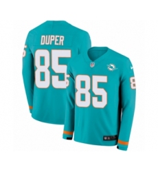 Men's Nike Miami Dolphins #85 Mark Duper Limited Aqua Therma Long Sleeve NFL Jersey
