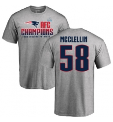 Nike New England Patriots #58 Shea McClellin Heather Gray 2017 AFC Champions V-Neck T-Shirt