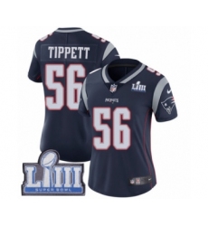 Women's Nike New England Patriots #56 Andre Tippett Navy Blue Team Color Vapor Untouchable Limited Player Super Bowl LIII Bound NFL Jersey