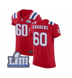 Men's Nike New England Patriots #60 David Andrews Red Alternate Vapor Untouchable Elite Player Super Bowl LIII Bound NFL Jersey