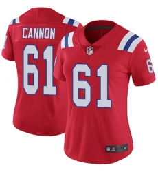 Women's Nike New England Patriots #61 Marcus Cannon Red Alternate Vapor Untouchable Limited Player NFL Jersey