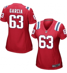 Women's Nike New England Patriots #63 Antonio Garcia Game Red Alternate NFL Jersey
