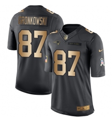 Youth Nike New England Patriots #87 Rob Gronkowski Limited Black/Gold Salute to Service NFL Jersey
