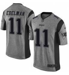 Men's Nike New England Patriots #11 Julian Edelman Limited Gray Gridiron NFL Jersey Men's Nike New England Patriots #11 Julian Edelman Limited Gray Gridiron NFL Jersey