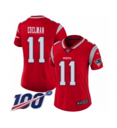 Women's New England Patriots #11 Julian Edelman Limited Red Inverted Legend 100th Season Football Jersey Women's New England Patriots #11 Julian Edelman Limited Red Inverted Legend 100th Season Football Jersey