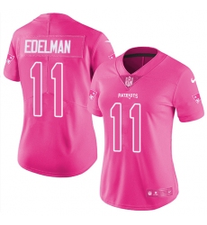 Women's Nike New England Patriots #11 Julian Edelman Limited Pink Rush Fashion NFL Jersey Women's Nike New England Patriots #11 Julian Edelman Limited Pink Rush Fashion NFL Jersey
