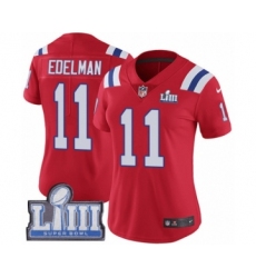Women's Nike New England Patriots #11 Julian Edelman Red Alternate Vapor Untouchable Limited Player Super Bowl LIII Bound NFL Jersey Women's Nike New England Patriots #11 Julian Edelman Red Alternate Vapor Untouchable Limited Player Super Bowl LIII Bound NFL Jersey
