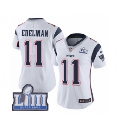 Women's Nike New England Patriots #11 Julian Edelman White Vapor Untouchable Limited Player Super Bowl LIII Bound NFL Jersey Women's Nike New England Patriots #11 Julian Edelman White Vapor Untouchable Limited Player Super Bowl LIII Bound NFL Jersey