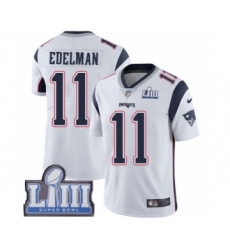 Youth Nike New England Patriots #11 Julian Edelman White Vapor Untouchable Limited Player Super Bowl LIII Bound NFL Jersey Youth Nike New England Patriots #11 Julian Edelman White Vapor Untouchable Limited Player Super Bowl LIII Bound NFL Jersey