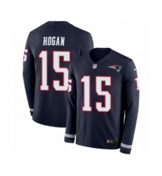 Youth Nike New England Patriots #15 Chris Hogan Limited Navy Blue Therma Long Sleeve NFL Jersey