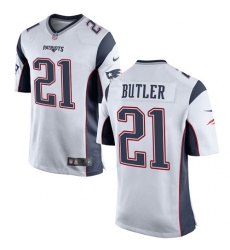 Men's Nike New England Patriots #21 Malcolm Butler Game White NFL Jersey