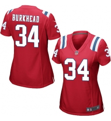 Women's Nike New England Patriots #34 Rex Burkhead Game Red Alternate NFL Jersey