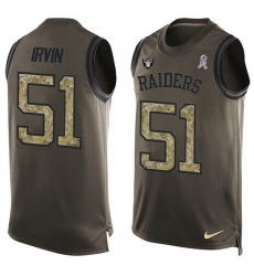 Men's Nike Oakland Raiders #51 Bruce Irvin Limited Green Salute to Service Tank Top NFL Jersey