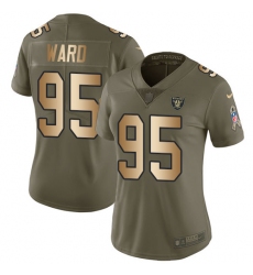 Women's Nike Oakland Raiders #95 Jihad Ward Limited Olive/Gold 2017 Salute to Service NFL Jersey