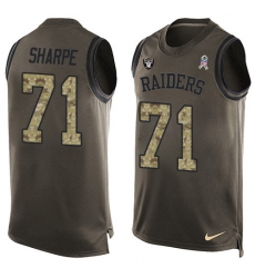 Men's Nike Oakland Raiders #71 David Sharpe Limited Green Salute to Service Tank Top NFL Jersey