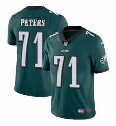 Men's Nike Philadelphia Eagles #71 Jason Peters Midnight Green Team Color Vapor Untouchable Limited Player NFL Jersey