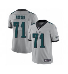 Men's Philadelphia Eagles #71 Jason Peters Limited Silver Inverted Legend Football Jersey