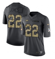 Youth Nike Philadelphia Eagles #22 Sidney Jones Limited Black 2016 Salute to Service NFL Jersey
