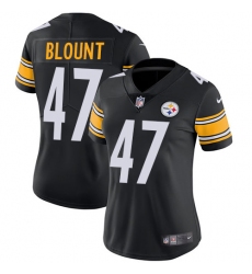 Women's Nike Pittsburgh Steelers #47 Mel Blount Black Team Color Vapor Untouchable Limited Player NFL Jersey