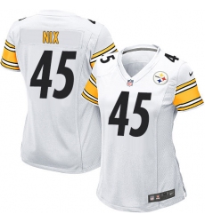 Women's Nike Pittsburgh Steelers #45 Roosevelt Nix Game White NFL Jersey