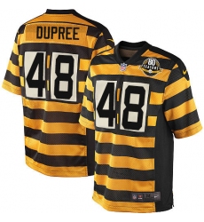 Youth Nike Pittsburgh Steelers #48 Bud Dupree Elite Yellow/Black Alternate 80TH Anniversary Throwback NFL Jersey