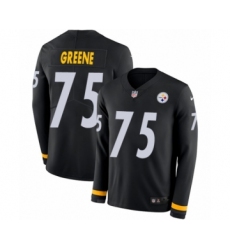 Youth Nike Pittsburgh Steelers #75 Joe Greene Limited Black Therma Long Sleeve NFL Jersey