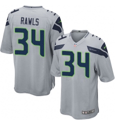 Men's Nike Seattle Seahawks #34 Thomas Rawls Game Grey Alternate NFL Jersey