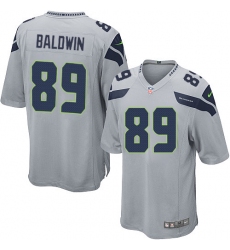 Men's Nike Seattle Seahawks #89 Doug Baldwin Game Grey Alternate NFL Jersey