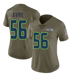 Women's Nike Seattle Seahawks #56 Cliff Avril Limited Olive 2017 Salute to Service NFL Jersey