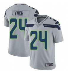 Men's Nike Seattle Seahawks #24 Marshawn Lynch Grey Alternate Vapor Untouchable Limited Player NFL Jersey