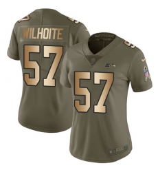 Women's Nike Seattle Seahawks #57 Michael Wilhoite Limited Olive/Gold 2017 Salute to Service NFL Jersey
