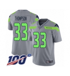 Youth Seattle Seahawks #33 Tedric Thompson Limited Silver Inverted Legend 100th Season Football Jersey