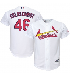 Youth St. Louis Cardinals #46 Paul Goldschmidt Majestic White Replica Player Jersey