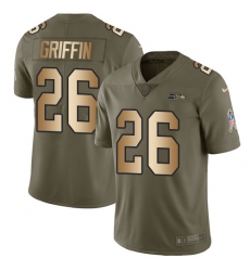 Men's Nike Seattle Seahawks #26 Shaquill Griffin Limited Olive/Gold 2017 Salute to Service NFL Jersey