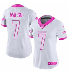 Women's Nike Seattle Seahawks #7 Blair Walsh Limited White/Pink Rush Fashion NFL Jersey