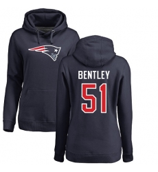 NFL Women's Nike New England Patriots #51 Ja'Whaun Bentley Navy Blue Name & Number Logo Pullover Hoodie