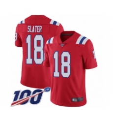 Men's New England Patriots #18 Matthew Slater Red Alternate Vapor Untouchable Limited Player 100th Season Football Jersey