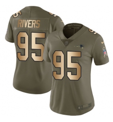 Women's Nike New England Patriots #95 Derek Rivers Limited Olive/Gold 2017 Salute to Service NFL Jersey