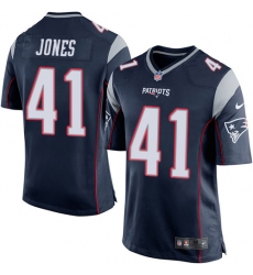 Men's Nike New England Patriots #41 Cyrus Jones Game Navy Blue Team Color NFL Jersey