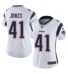 Women's Nike New England Patriots #41 Cyrus Jones White Vapor Untouchable Limited Player NFL Jersey