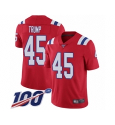Men's New England Patriots #45 Donald Trump Red Alternate Vapor Untouchable Limited Player 100th Season Football Jersey