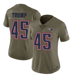 Women's Nike New England Patriots #45 Donald Trump Limited Olive 2017 Salute to Service NFL Jersey