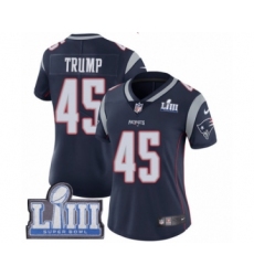 Women's Nike New England Patriots #45 Donald Trump Navy Blue Team Color Vapor Untouchable Limited Player Super Bowl LIII Bound NFL Jersey