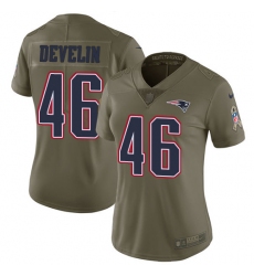 Women's Nike New England Patriots #46 James Develin Limited Olive 2017 Salute to Service NFL Jersey